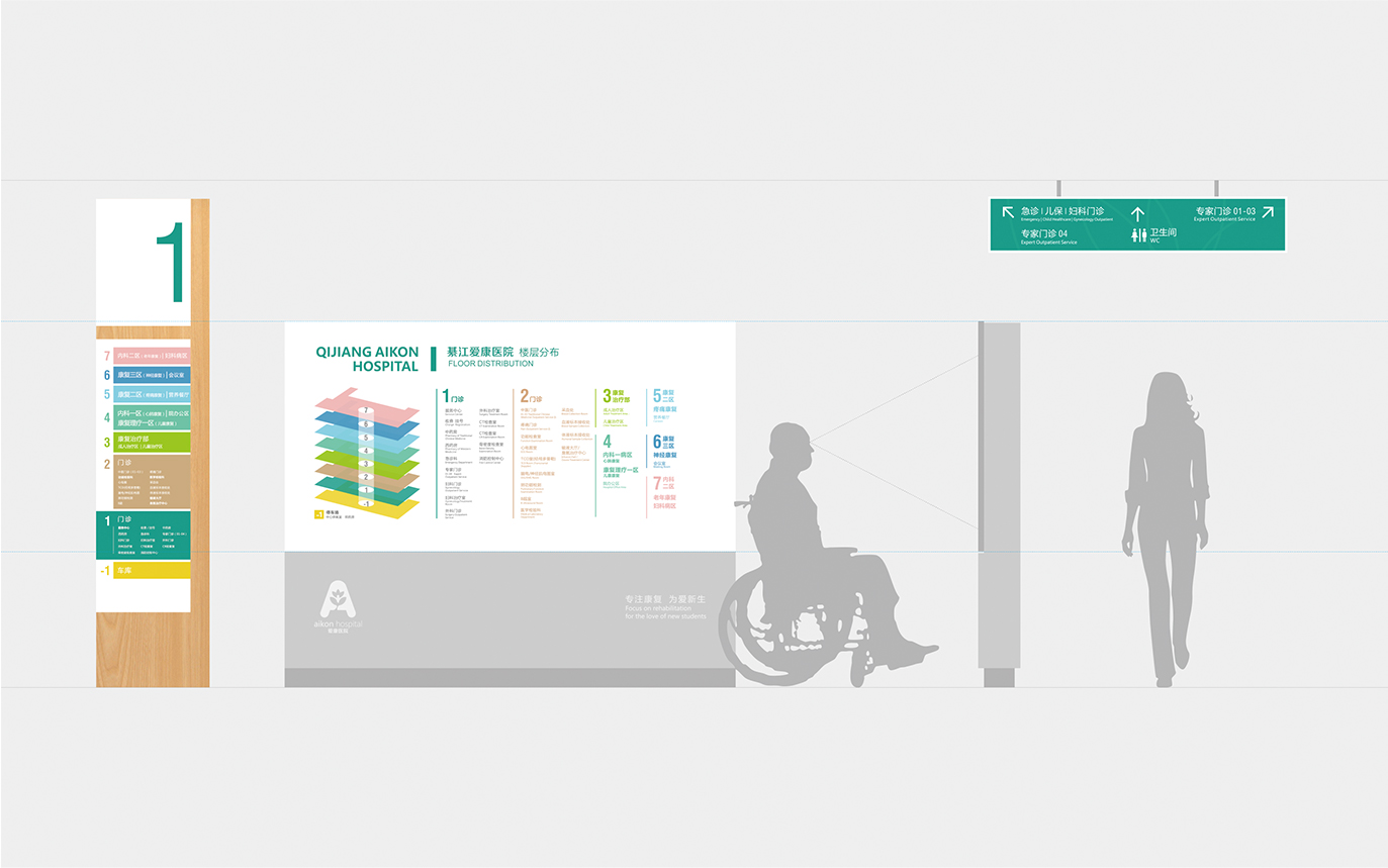 爱康医院 ｜品牌策划、标志设计、VIS设计、形象推广设计、环境空间导视、办公室设计